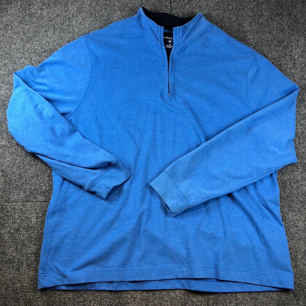 Saddlebred Men's XL Blue 1/4 Zip Pullover Long Sleeve Casual Top